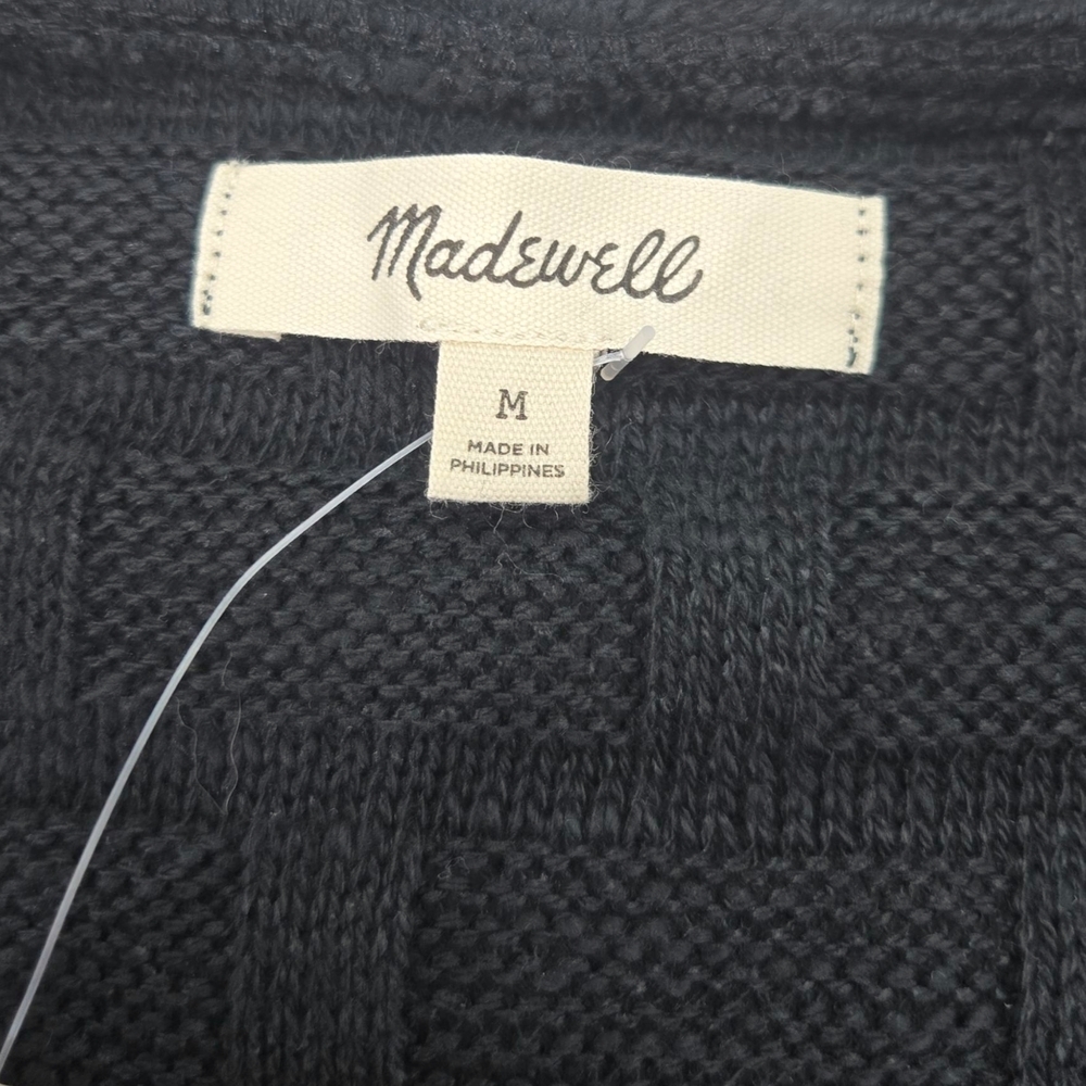 NWT Madewell Basketweave-Stitch Vest Black Textured Knit Tank Top Cropped Size M - Picture 9 of 14